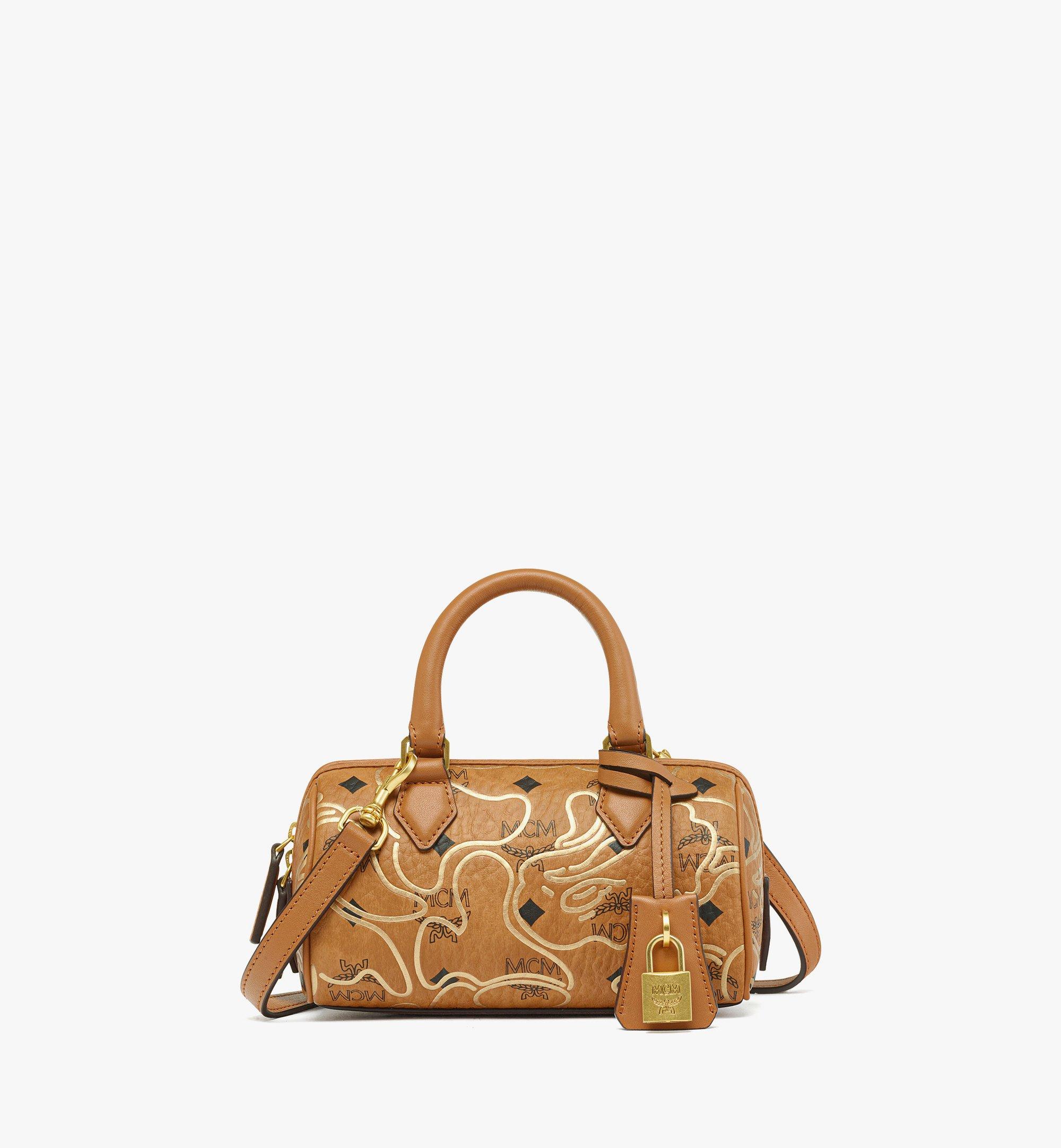 Mcm small boston outlet bag